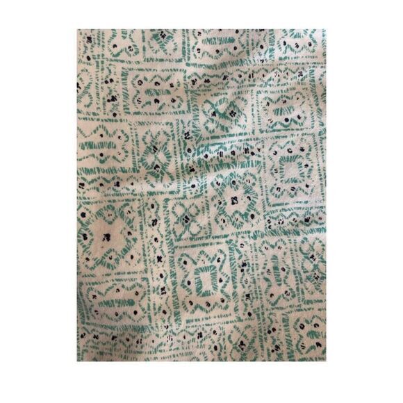 L.L. Bean Printed Aqua Blue White Short Sleeve Button Up Shirt Size Large 100% C - Picture 7 of 7